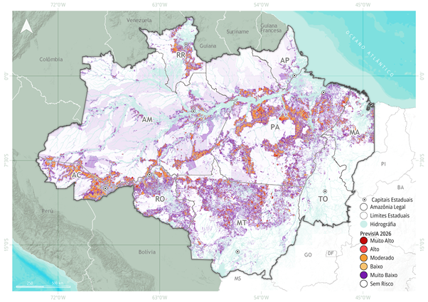 Ferramenta aponta Pará como o estado sob maior risco de desmatamento na Amazônia em 2026